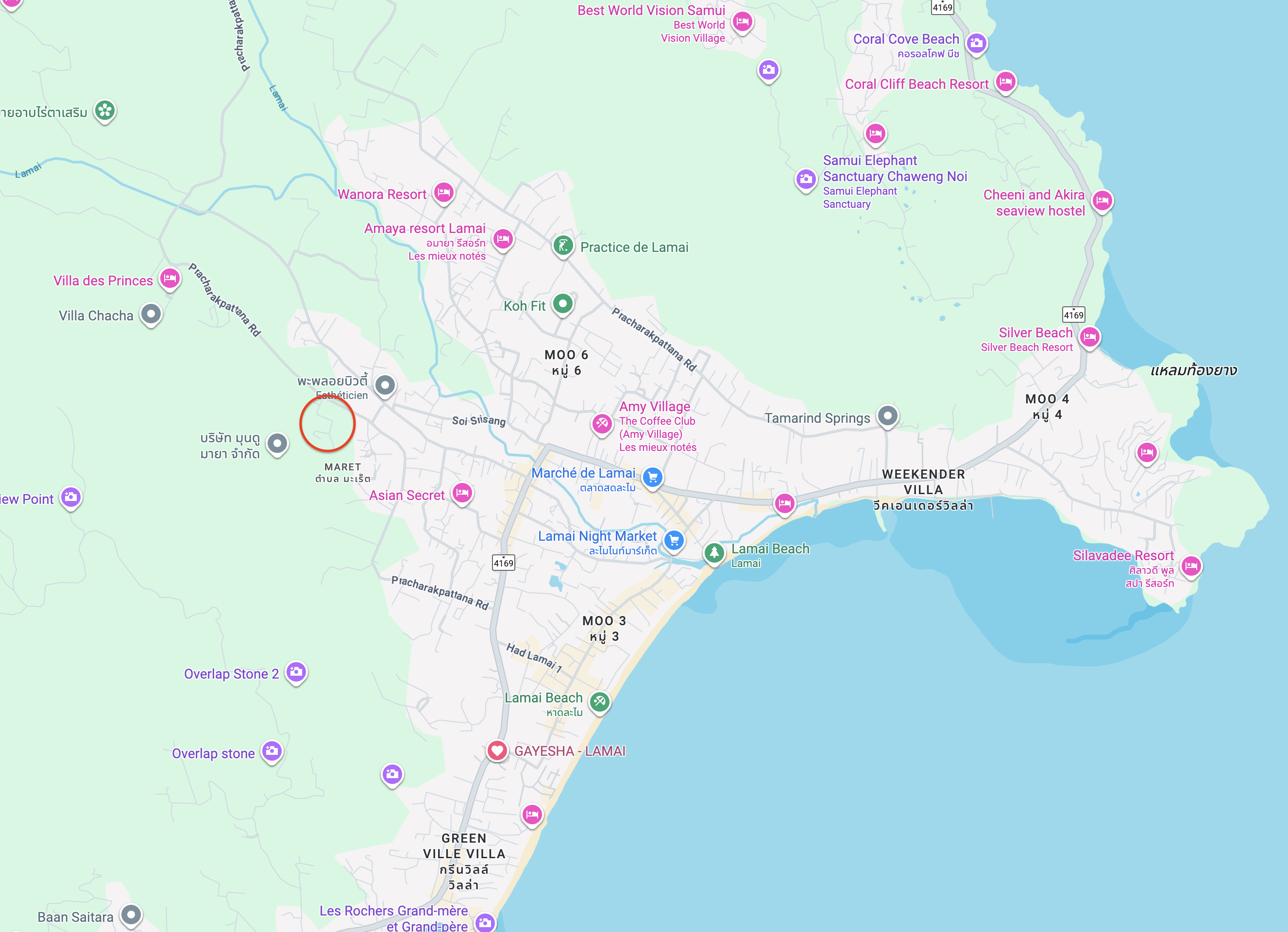 Villa Mia Lamai Koh Samui location in Lamai Moo 3