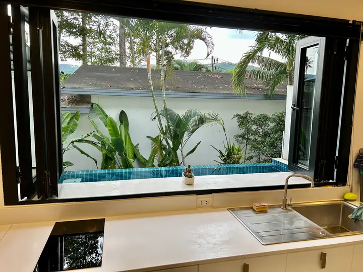 Villa Mia 3 Bedroom Villa for Rent | Kitchen and Living Room